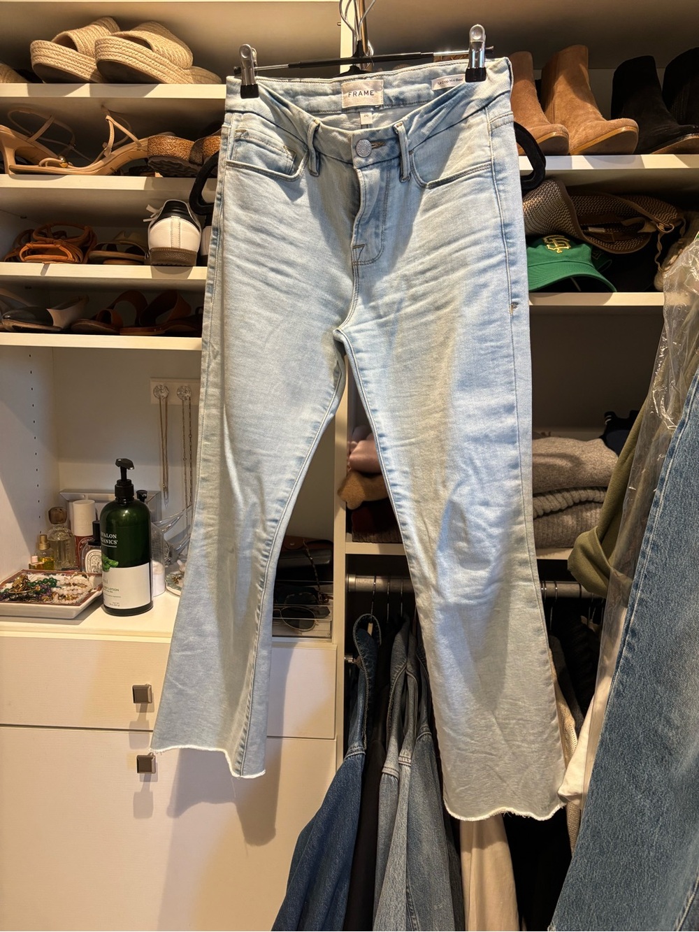Frame - Le Crop Mini Boot Denim Light Wash Flare Jeans sz 26